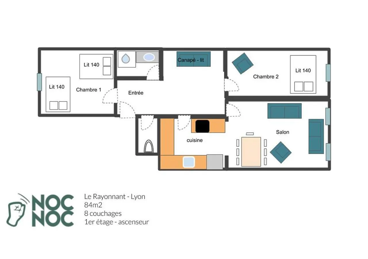Appartement NOCNOC - Le Rayonnant à Lyon 0*,